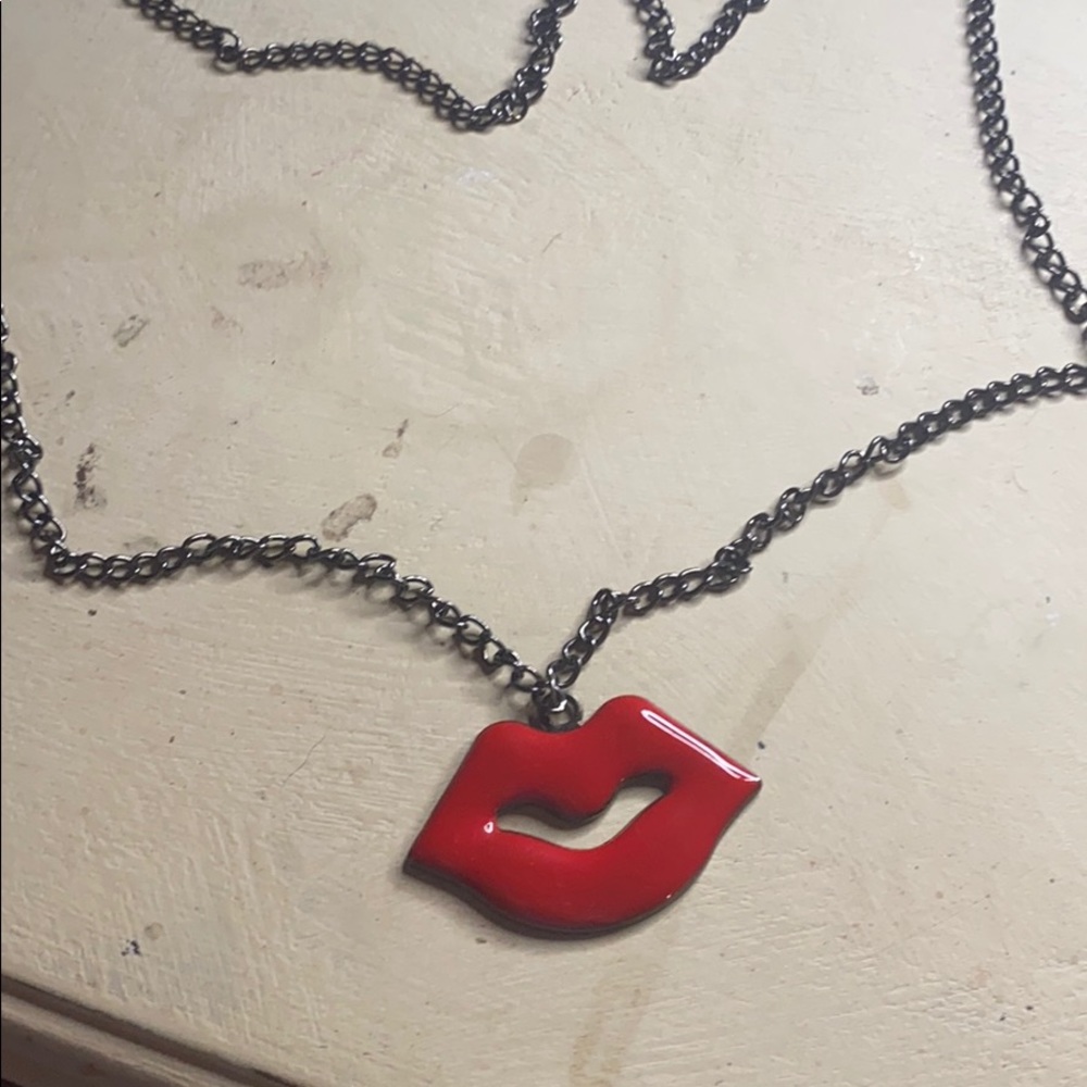 Red Lip Necklace